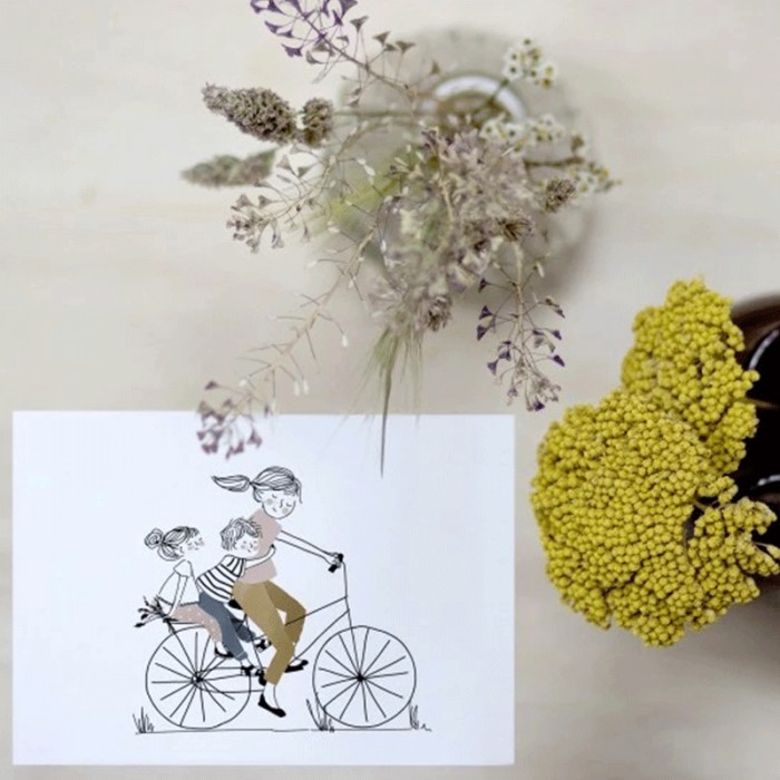 Carte Balade à vélo fille et garçon - Boutique zéro déchet 74 - My eco House Carte Balade à vélo fille et garçon - Boutique zéro déchet 74 - My eco House
