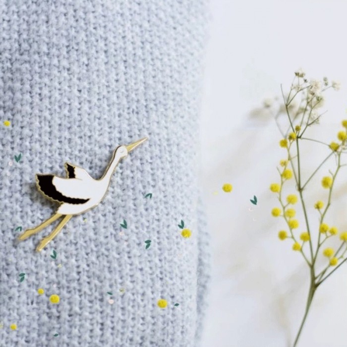 Broche Jolie Cigogne - Boutique zéro déchet 74 - My Eco House Broche Jolie Cigogne - Boutique zéro déchet 74 - My Eco House