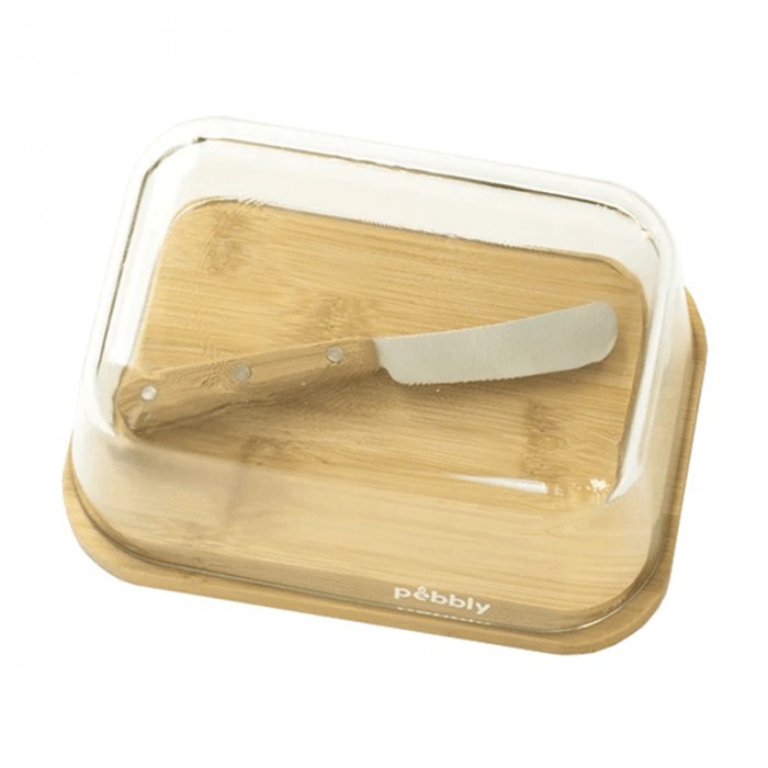Set Beurrier en verre et bambou avec couteau à beurre - Boutique zéro déchet 74 - My Eco House Set Beurrier en verre et bambou avec couteau à beurre - Boutique zéro déchet 74 - My Eco House