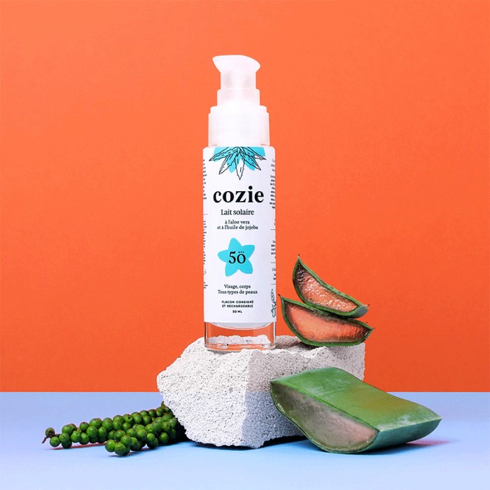 Lait solaire SPF 50 - à l'aloe vera et à l'huile de jojoba - 50ml - Boutique zéro déchet 74 - My eco House Lait solaire SPF 50 - à l'aloe vera et à l'huile de jojoba - 50ml - Boutique zéro déchet 74 - My eco House