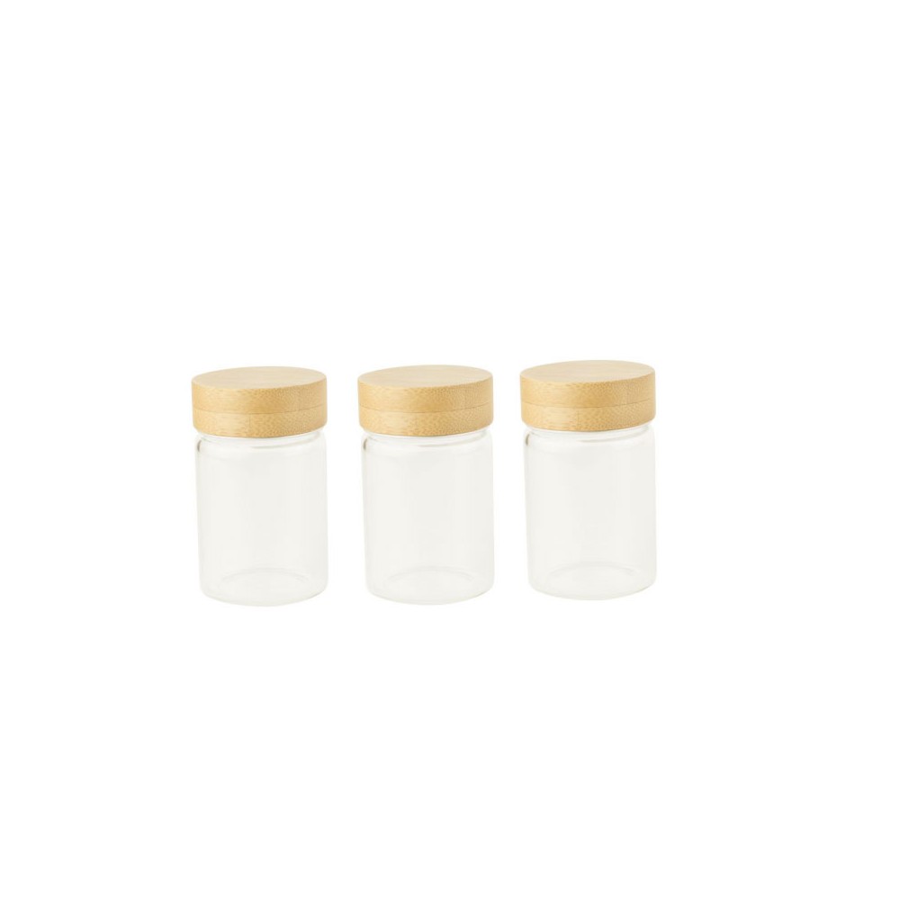 Set 3 Pots en Verre et Bambou -  75ml