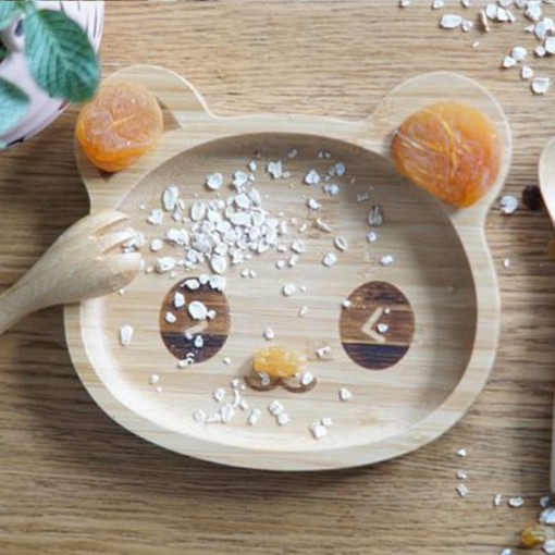 Assiètte de Repas Enfant + Couvercle Bamboo