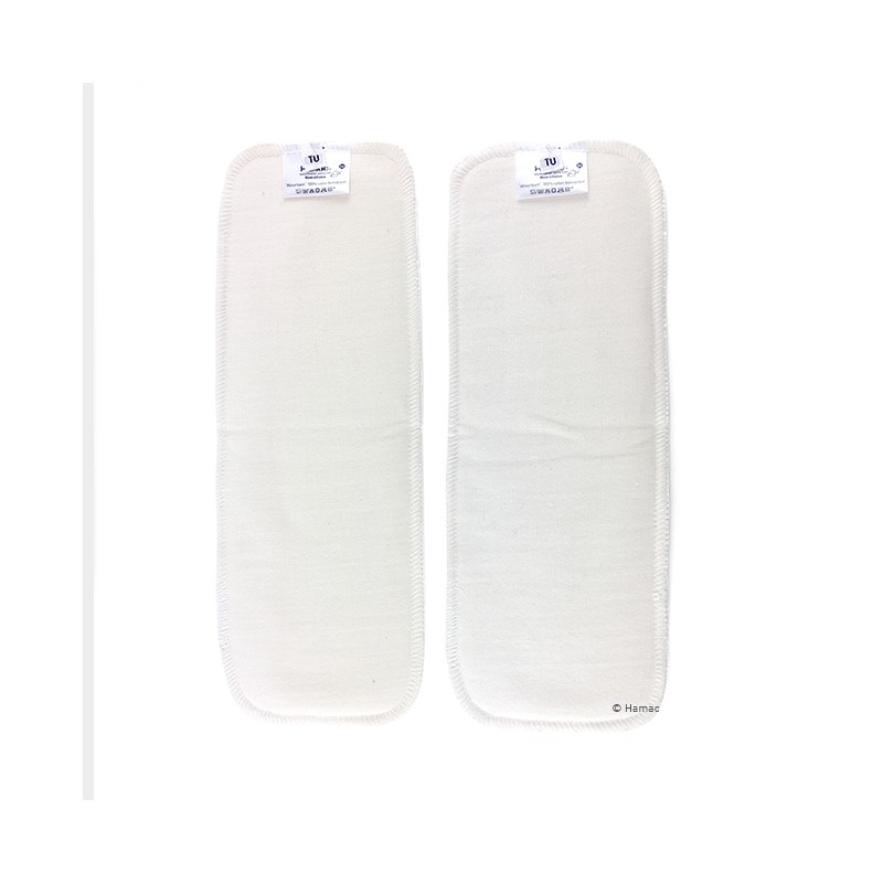 2 renforts d'absorption lavables en coton biologique 2 renforts d'absorption lavables en coton biologique