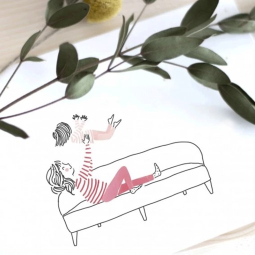Carte et Enveloppe - Joie Maman Fille Canapé