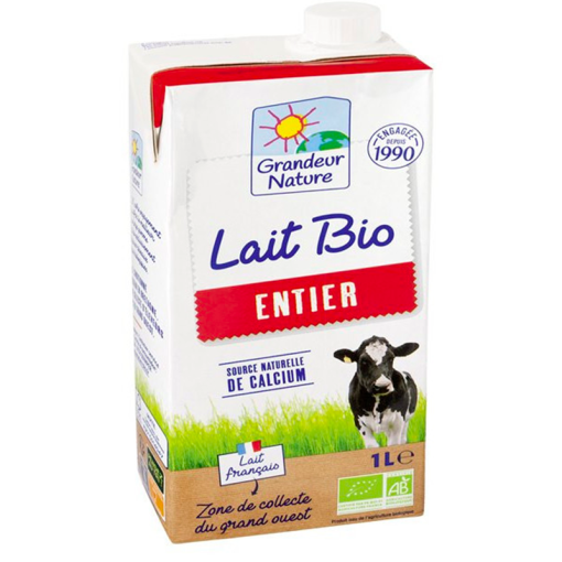 Pack Lait de Vache Bio - Entier 6x1L