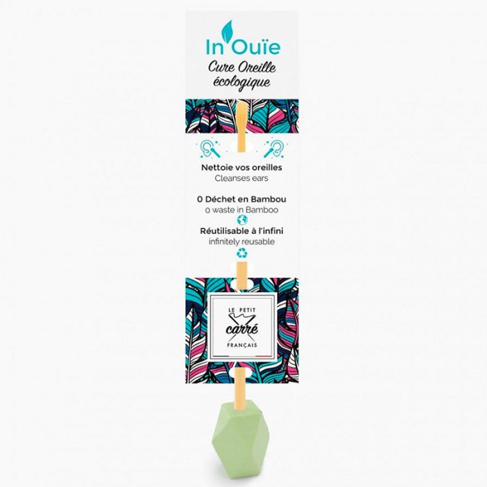 Cure oreille "IN'OUIE" réutilisable - vert - Le petit carre Francais - My Eco House Cure oreille "IN'OUIE" réutilisable - vert - Le petit carre Francais - My Eco House
